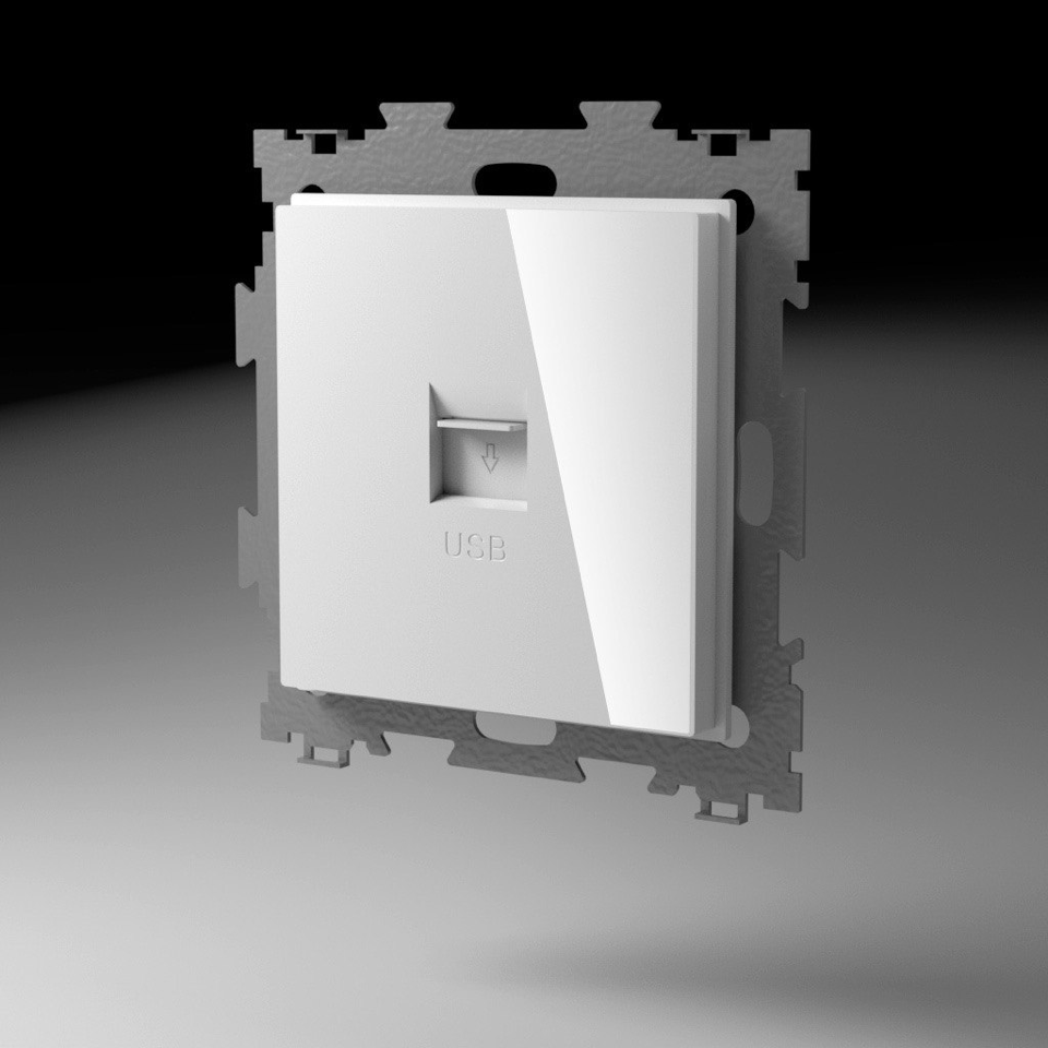 Розетка USB белая CGSS GL-W201U-WCG