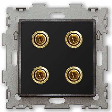 Розетка аудио Hi-End черная матовая CGSS GL-W201A-BCM