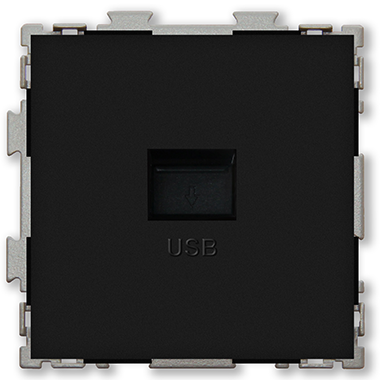 Розетка USB 2.1А черная "Практика" CGSS PL-W201U-BCM