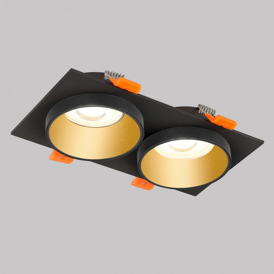 Светильник встраиваемый GU10 2x50W Черный/Матовое Золото IL.0029.0012-2-BMG IMEX