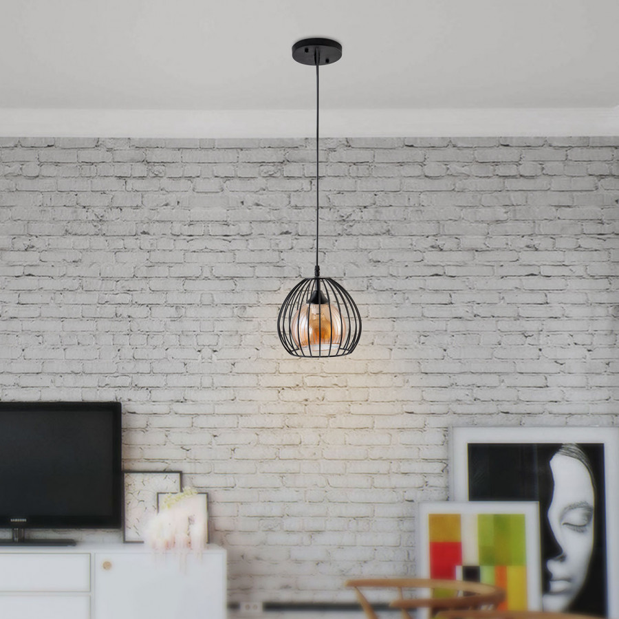 Люстра подвесная 1*60Вт E27 MD.3959-1-P BK IMEX
