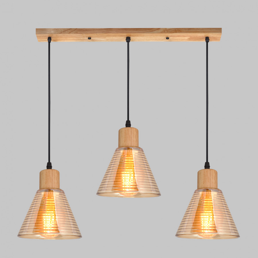 Люстра подвесная, 3*Е27, дерево+черный MD.5870-3-P-WOOD+BK IMEX