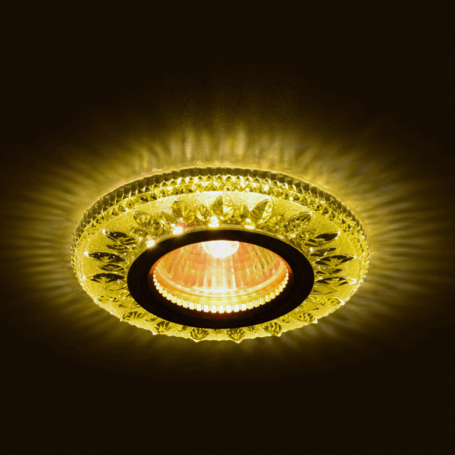 Светильник MR16+LED 3W 4000K встраиваемый ПОЛИКРИСТАЛЛ, G/CLEAR GOLD IL.0027.0203 IMEX