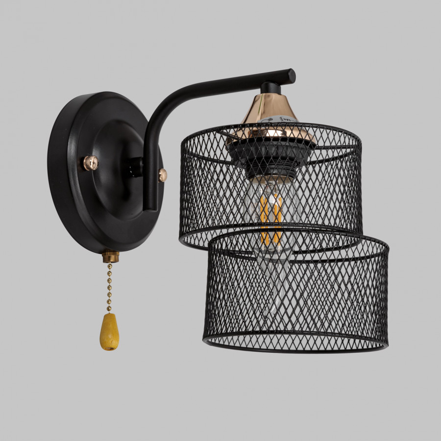 Бра настенное, 1*Е27, черный+золото MD.4252-1-W-BK+FGD IMEX