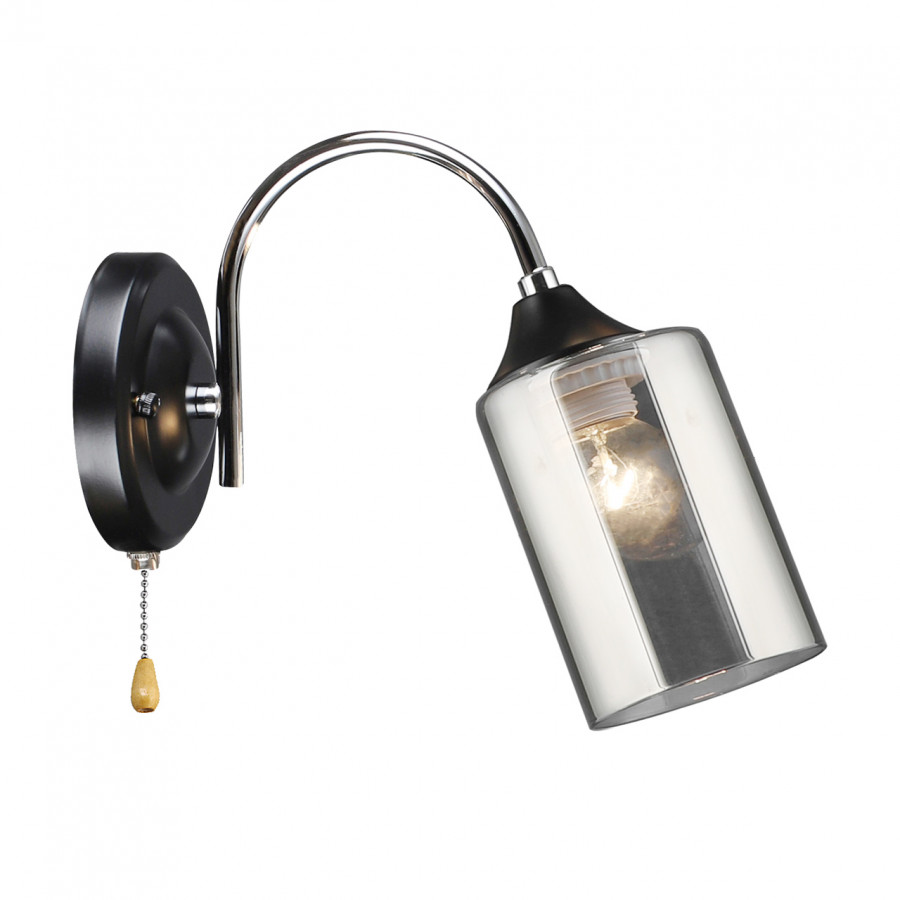Бра настенное, 1*Е27, черный+хром MD.2195-1-W-BK+CH IMEX
