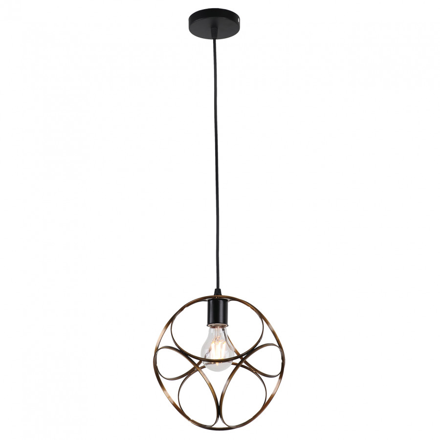 Люстра подвесная 1*60Вт E27 MD.0308-1-P BK+ZGD IMEX