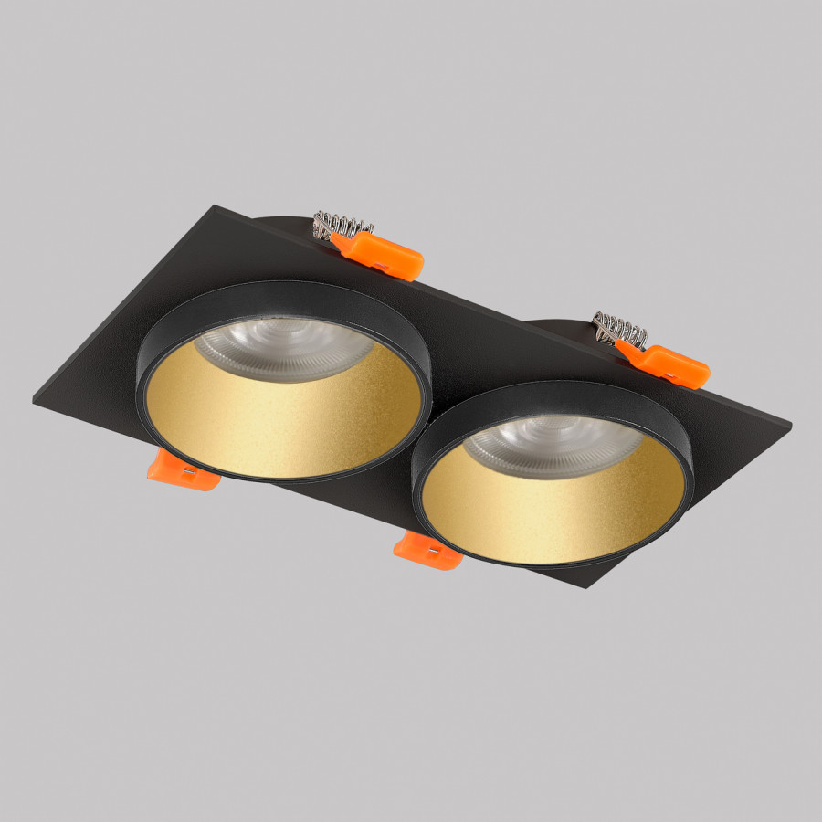 Светильник встраиваемый GU10 2x50W Черный/Матовое Золото IL.0029.0012-2-BMG IMEX