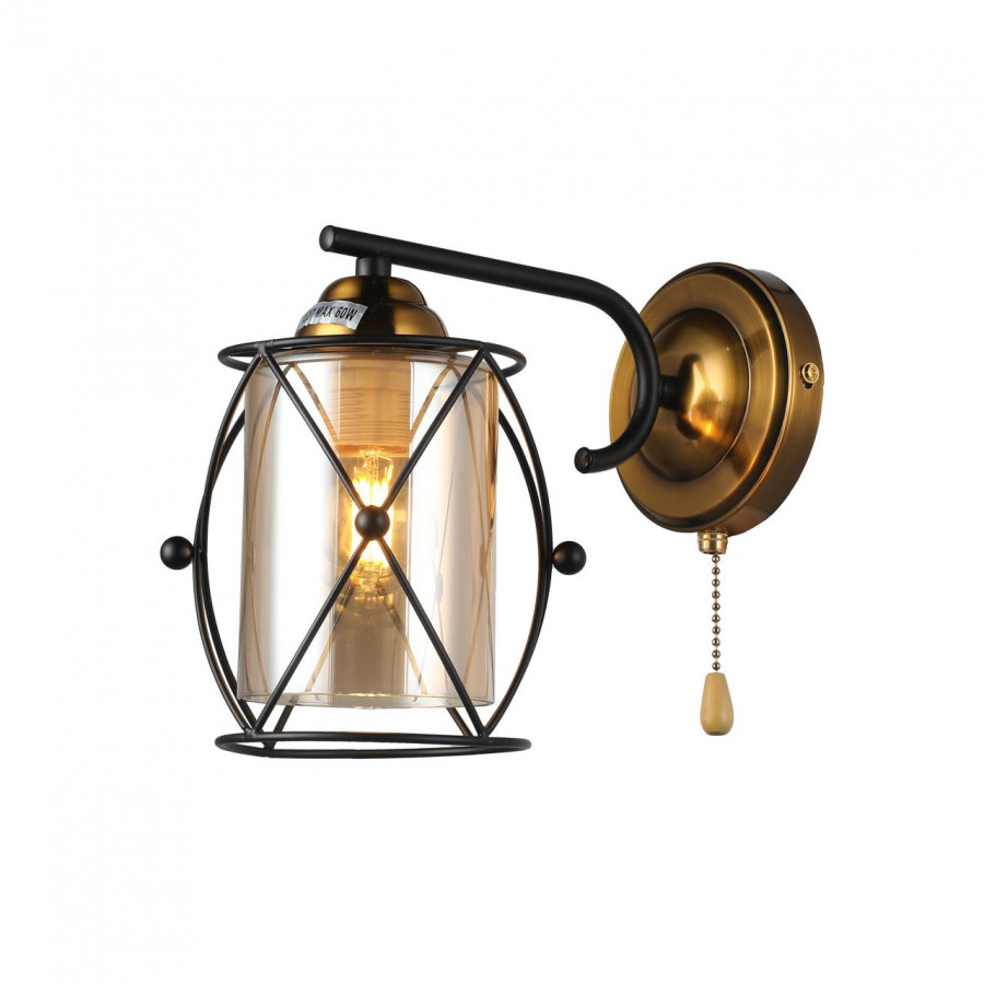 Бра настенное Е27 1*60Вт MD.1023-1-W-BK+GBR IMEX