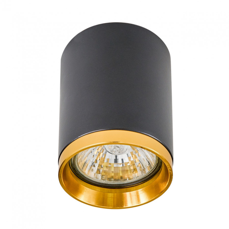 Светильник GU10 1*50W потолочный спот Черный c Золотом IL.0005.5000 GD IMEX
