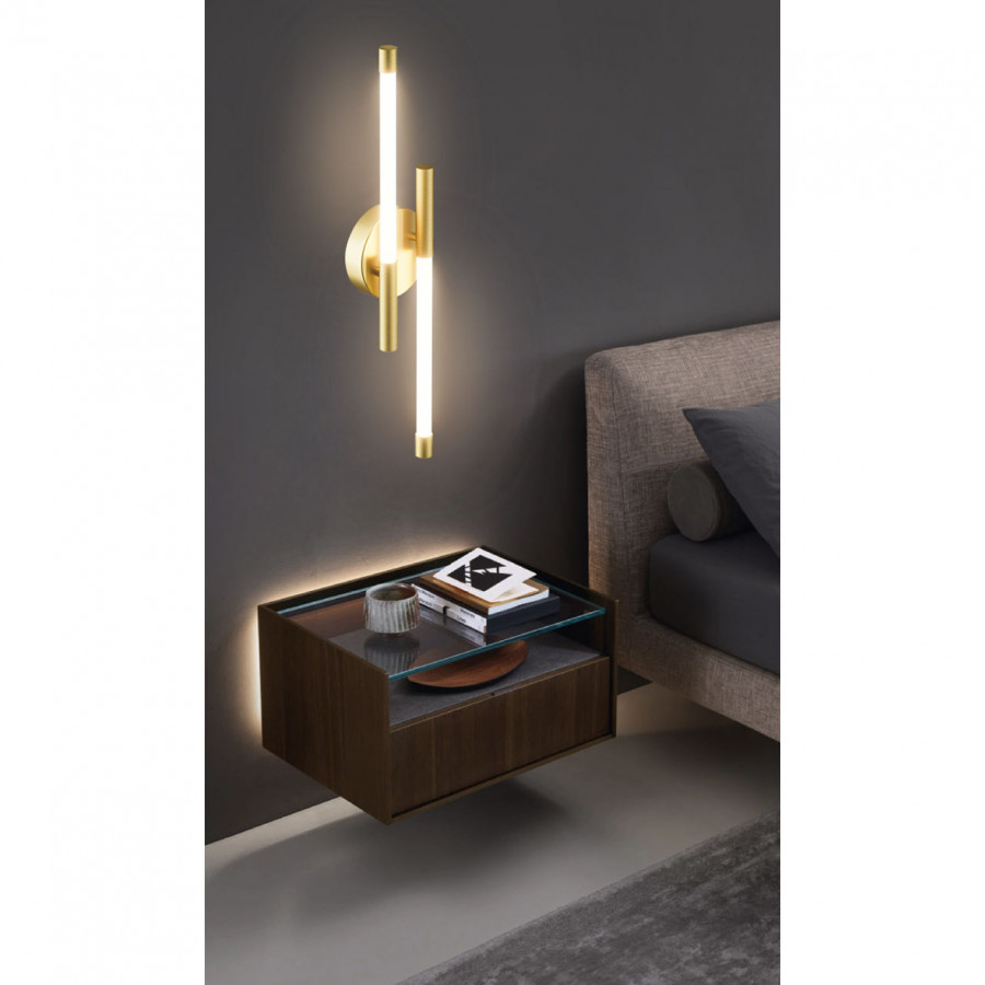 Бра настенное двойное LED 8W, матовое золото PLW-7048-570SGD IMEX