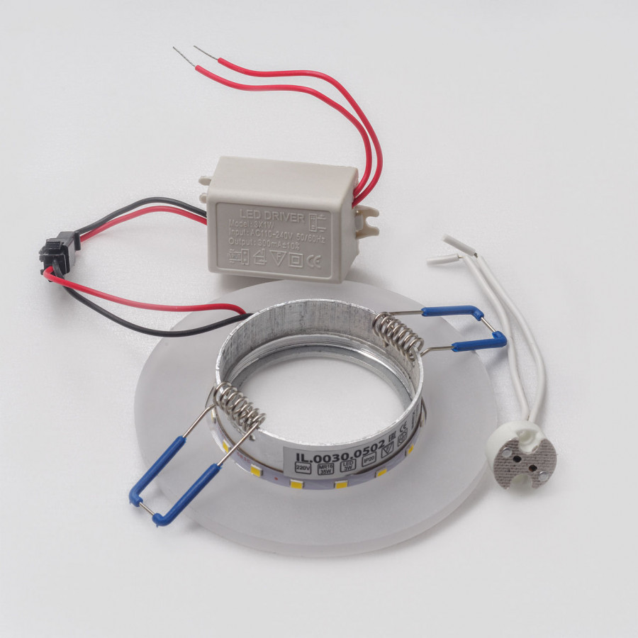 Светильник MR16+LED 3W 4000K, встраиваемый акрил, CH/WH+CH IL.0030.0502 IMEX