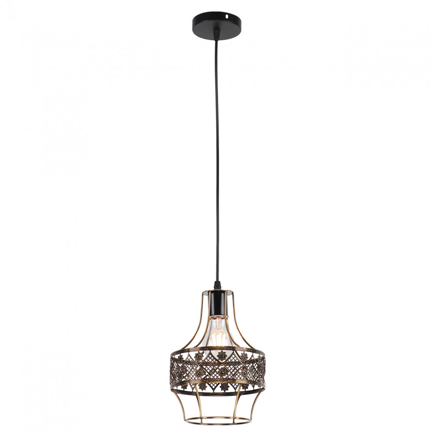 Люстра подвесная 1*60Вт E27 MD.0303-1-P BK+ZGD IMEX