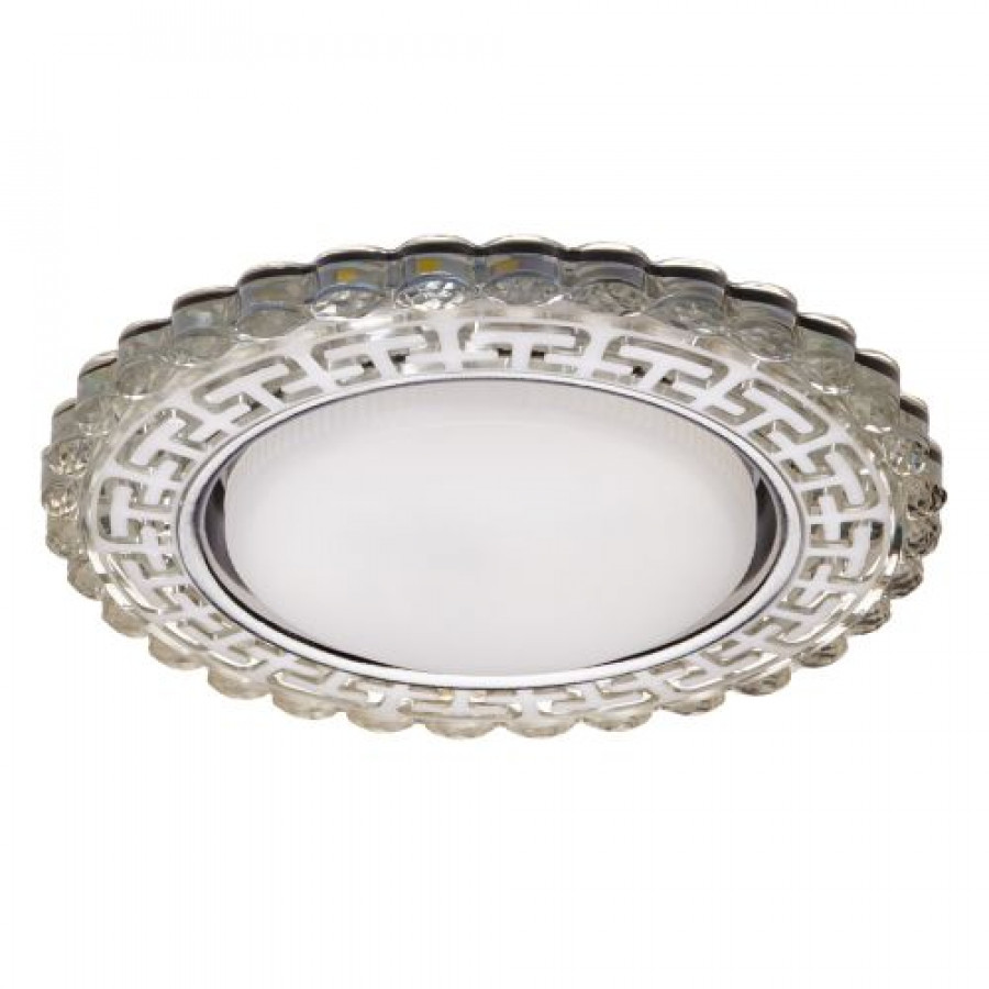 Светильник GX53+LED 4W 4000K, встраиваемый ПОЛИКРИСТАЛЛ CH/CLEAR+WH IL.0028.1915 IMEX