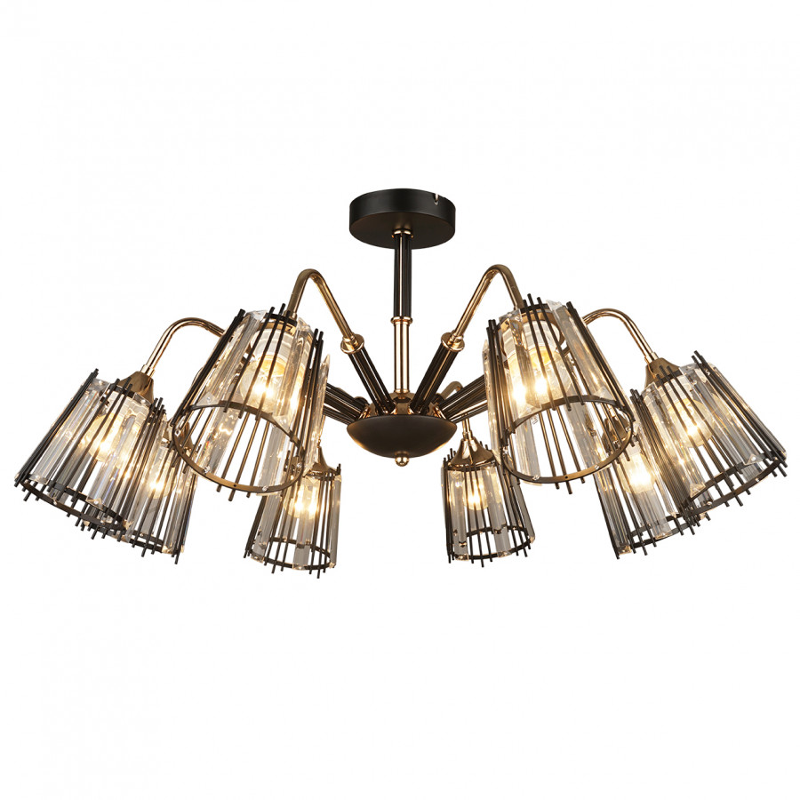 Люстра потолочная 8*60Вт E27 MD.4050-8-S BK+FGD IMEX