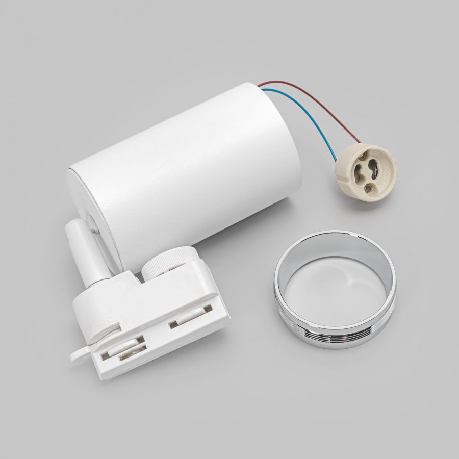 Светильник GU10 на однофазный трек 220V, Белый + Хром IL.0010.0057 IMEX
