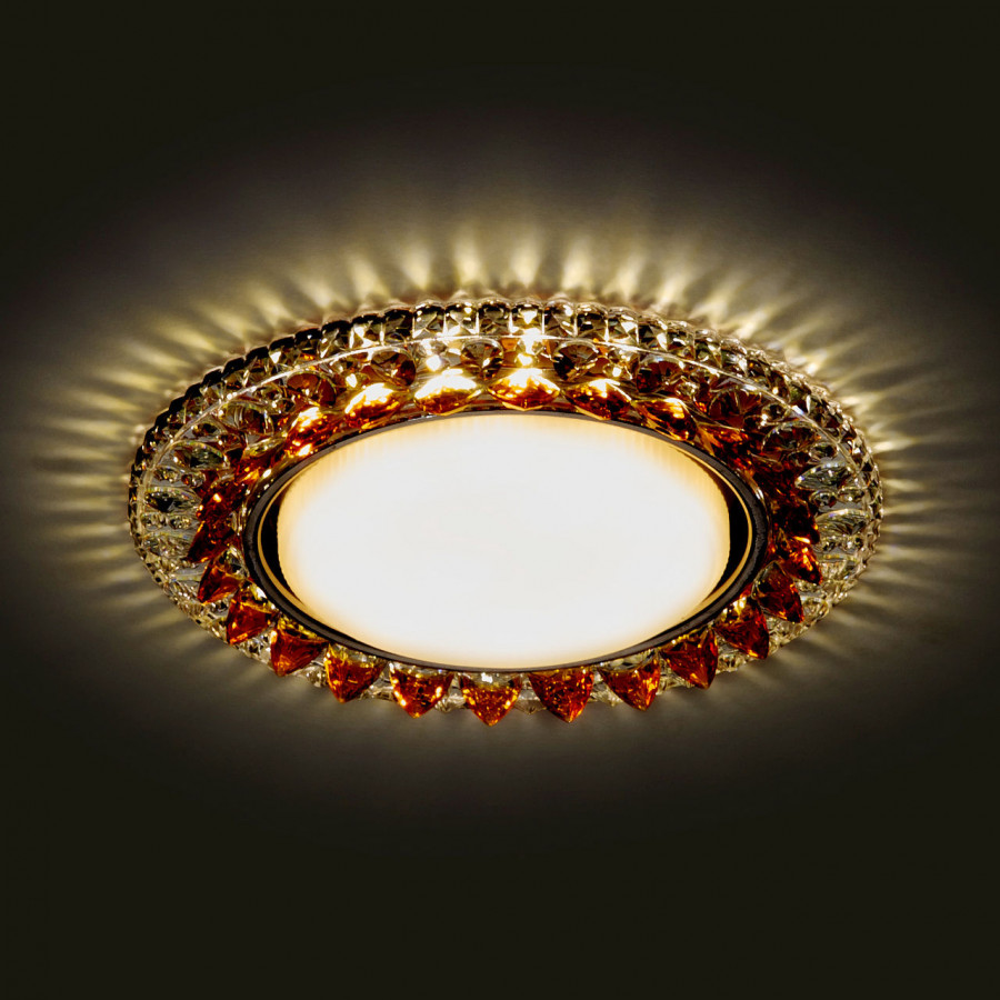 Светильник GX53+LED 4W 4000K, встраиваемый ПОЛИКРИСТАЛЛ CH/CLEAR+BK IL.0028.1618 IMEX
