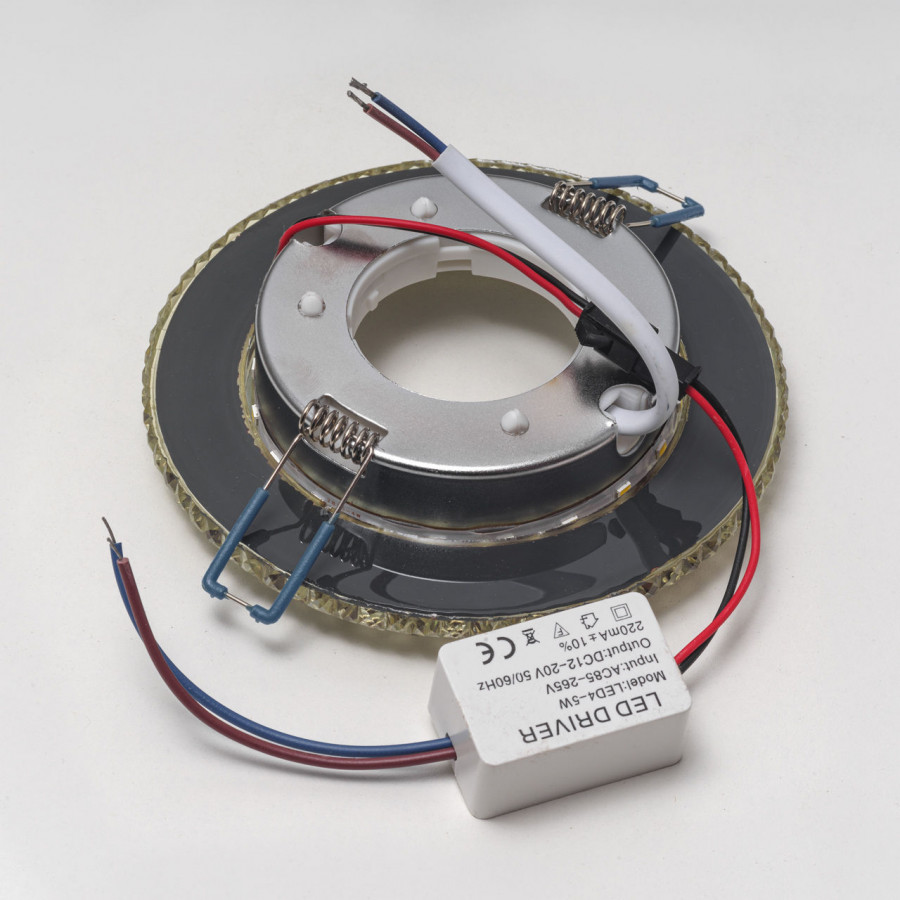 Светильник GX53+LED 4W 4000K, встраиваемый ПОЛИКРИСТАЛЛ CH/CLEAR+BK IL.0028.1618 IMEX