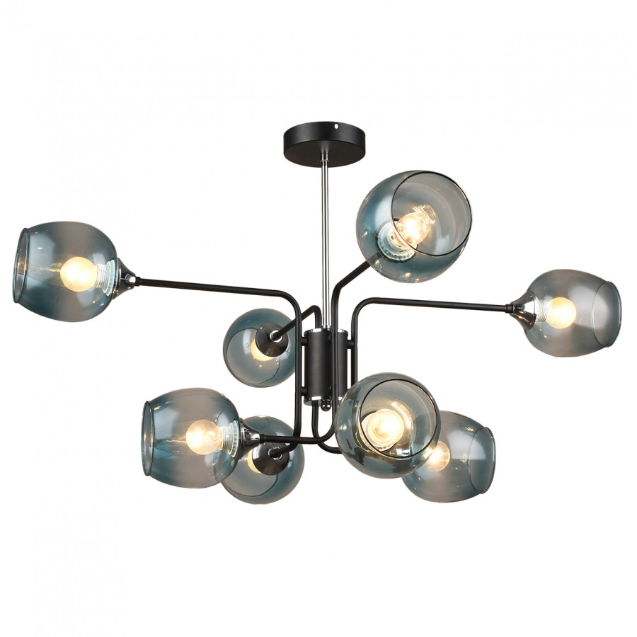 Люстра потолочная 8*60Вт E27 MD.3564-8-S BK+CH IMEX