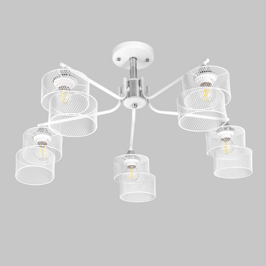 Люстра потолочная, 5*E27, белый+хром MD.4252-5-S-WH+CH IMEX