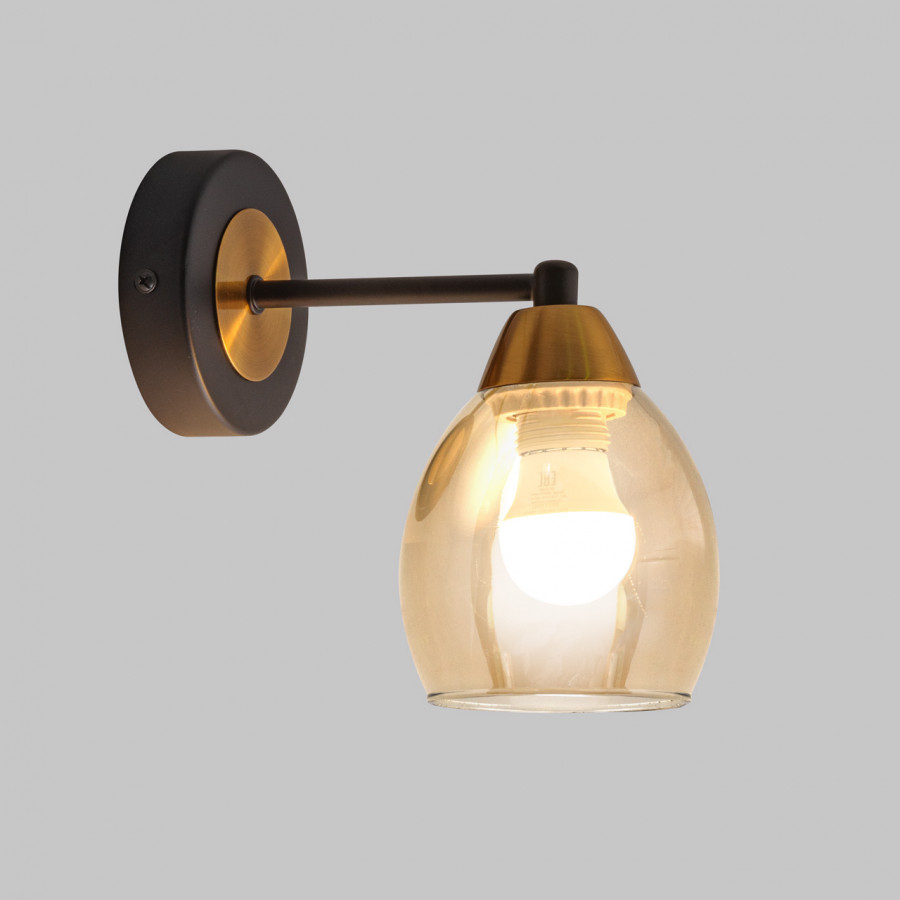 Бра настенное, 1*Е27, черный+ золотая бронза MD.8252-1-W-BK+BR IMEX