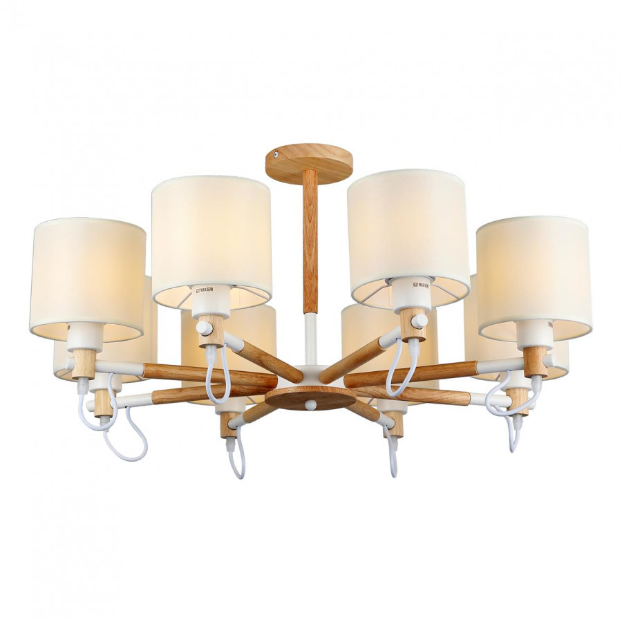 Люстра потолочная Е27 8*60Вт MD.19107-8-S-WOOD+WH IMEX