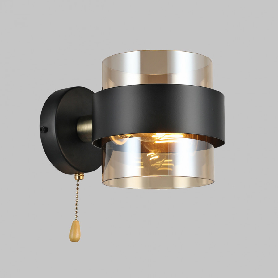 Бра настенное Е14 1*60Вт MD.51893-1-W-BK+AB IMEX