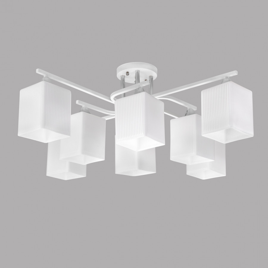 Люстра потолочная, 8*E27, белый+хром MD.6193-8-S-WH+CH IMEX