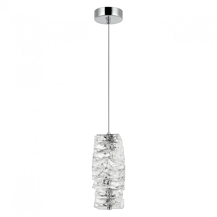Люстра подвесная светодиодная, LED 9W, 3000К+4000К+6000К, К5 кристалл, 260 мм CR.0808-260-1-P-CH IMEX