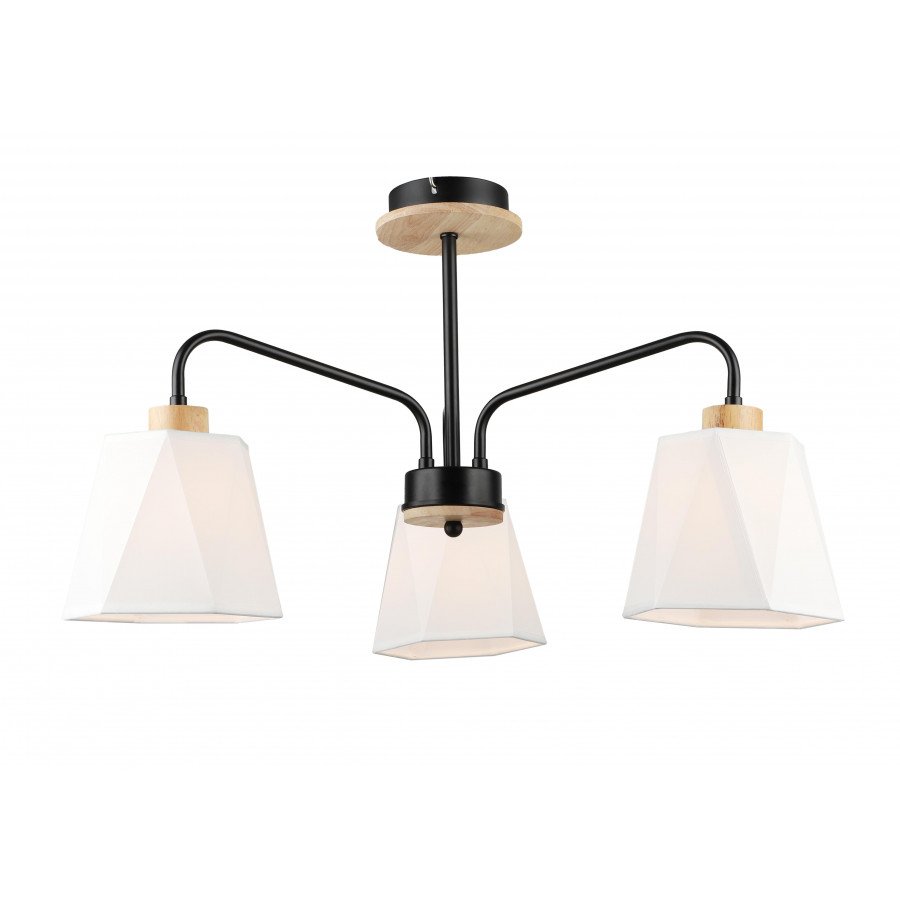 Люстра потолочная 3*Е27 MD.5714-3-S-BK+WOOD IMEX
