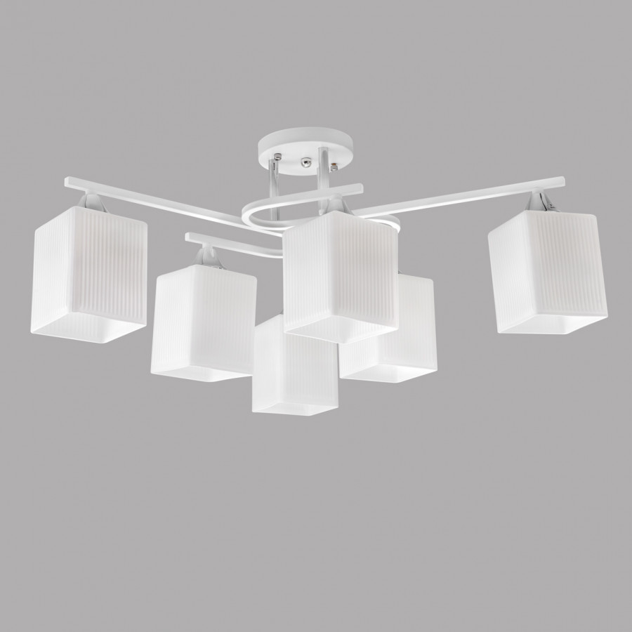 Люстра потолочная, 6*E27, белый+хром MD.6193-6-S-WH+CH IMEX