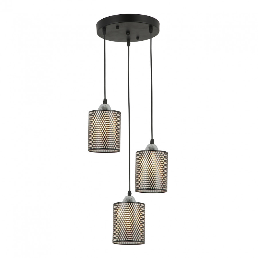 Люстра подвесная 3*60Вт E27 MD.6146-3-P BK+CH IMEX