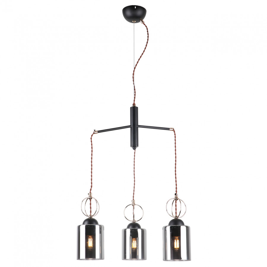 Люстра подвесная 3*60Вт E27 MD.0103-3-S BK+FGD IMEX