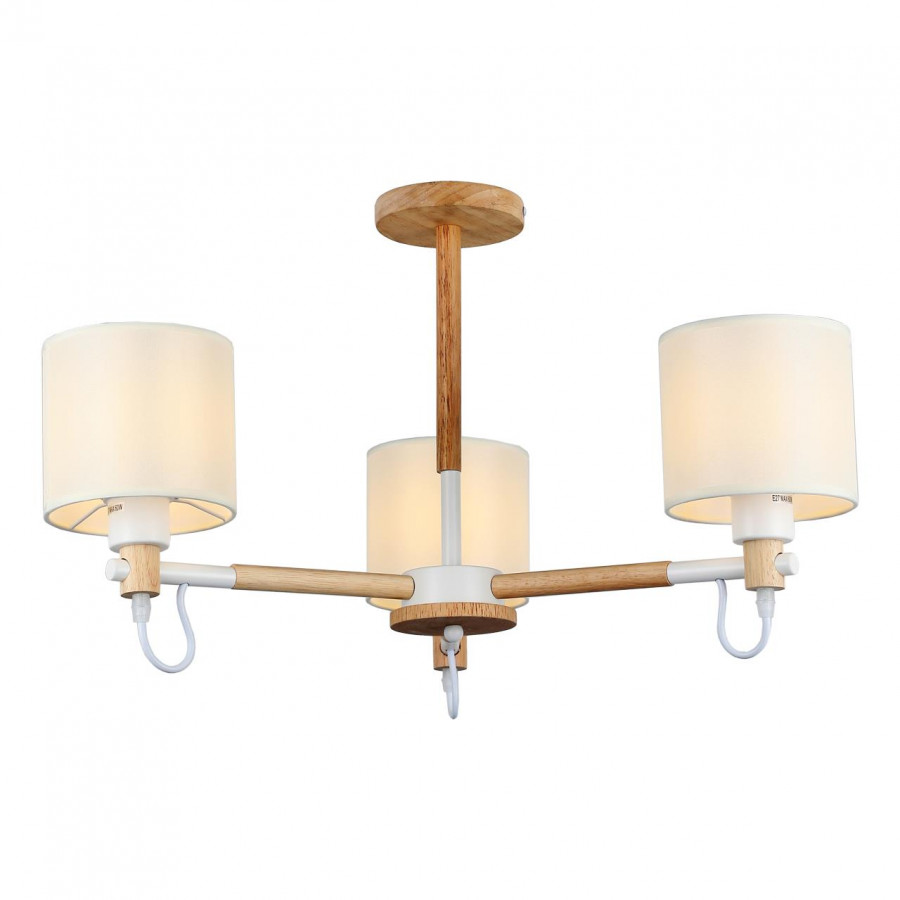 Люстра потолочная Е27 3*60Вт MD.19107-3-S-WOOD+WH IMEX