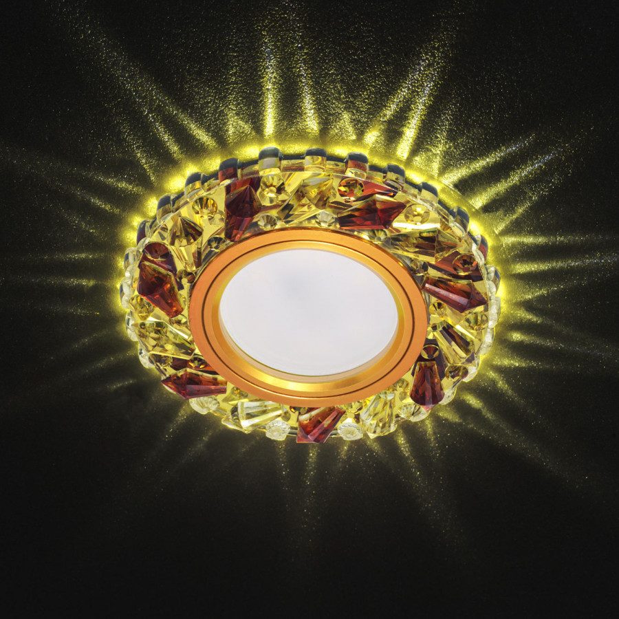 Светильник MR16+LED 3W 4000K встраиваемый ПОЛИКРИСТАЛЛ, G/CLEAR GOLD+TEA IL.0027.1170 IMEX