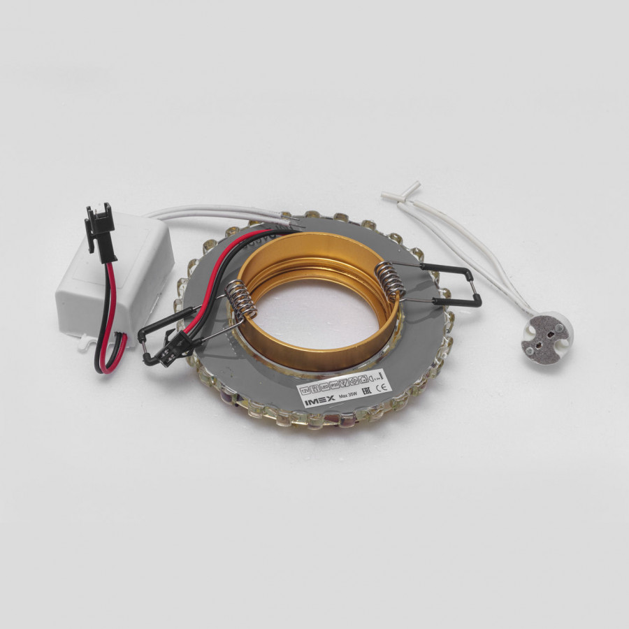 Светильник MR16+LED 3W 4000K встраиваемый ПОЛИКРИСТАЛЛ, G/CLEAR GOLD+TEA IL.0027.1170 IMEX