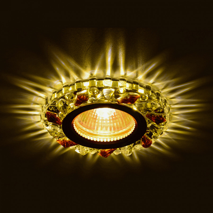 Светильник MR16+LED 3W 4000K встраиваемый ПОЛИКРИСТАЛЛ, G/CLEAR GOLD+TEA IL.0027.1170 IMEX