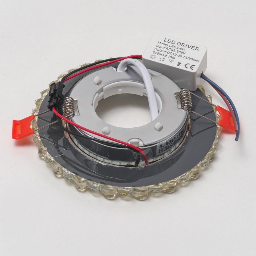 Светильник GX53+LED 4W 4000K, встраиваемый ПОЛИКРИСТАЛЛ CH/CLEAR+BK IL.0028.1518 IMEX