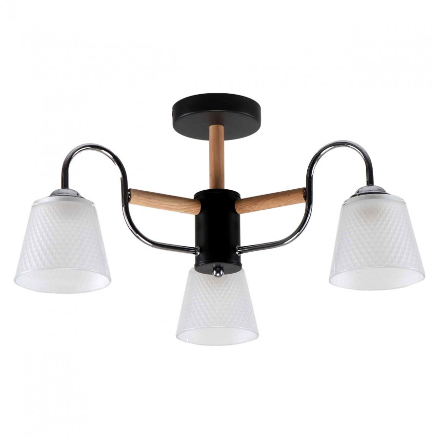 Люстра потолочная 3*60Вт Е27 MD.51941-3-S-BK+WOOD IMEX
