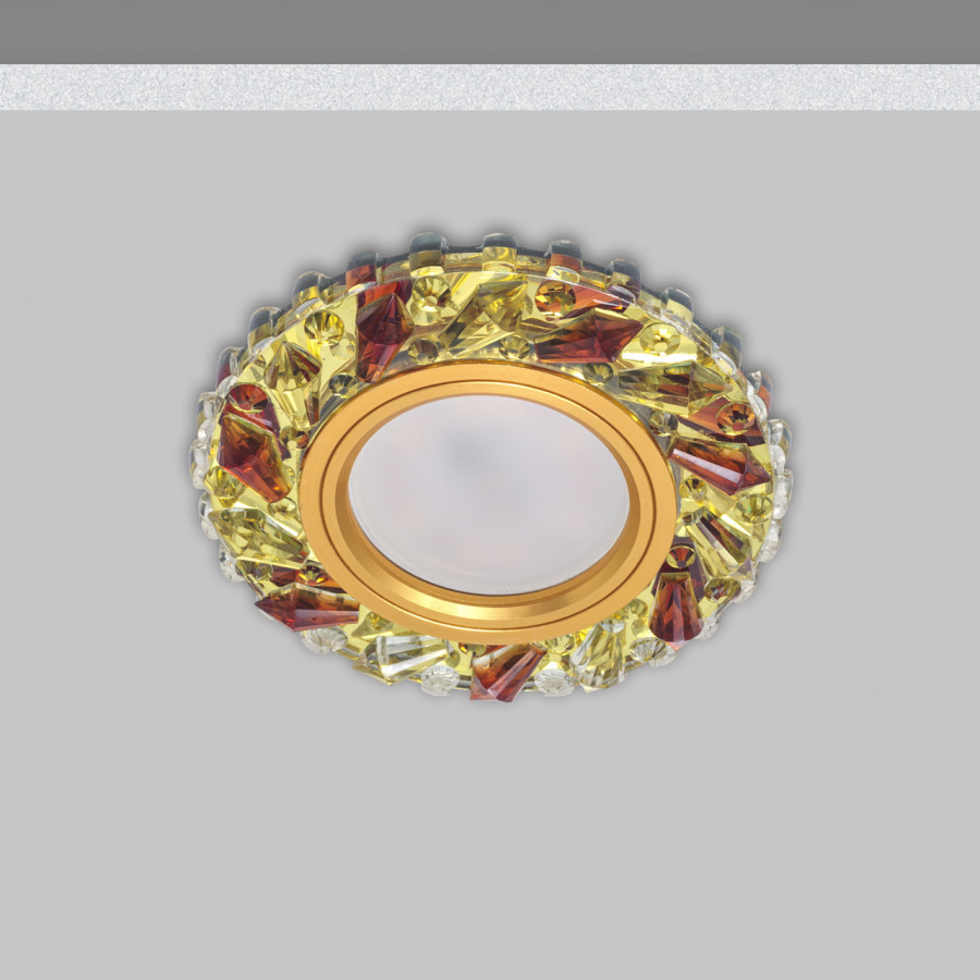 Светильник MR16+LED 3W 4000K встраиваемый ПОЛИКРИСТАЛЛ, G/CLEAR GOLD+TEA IL.0027.1170 IMEX