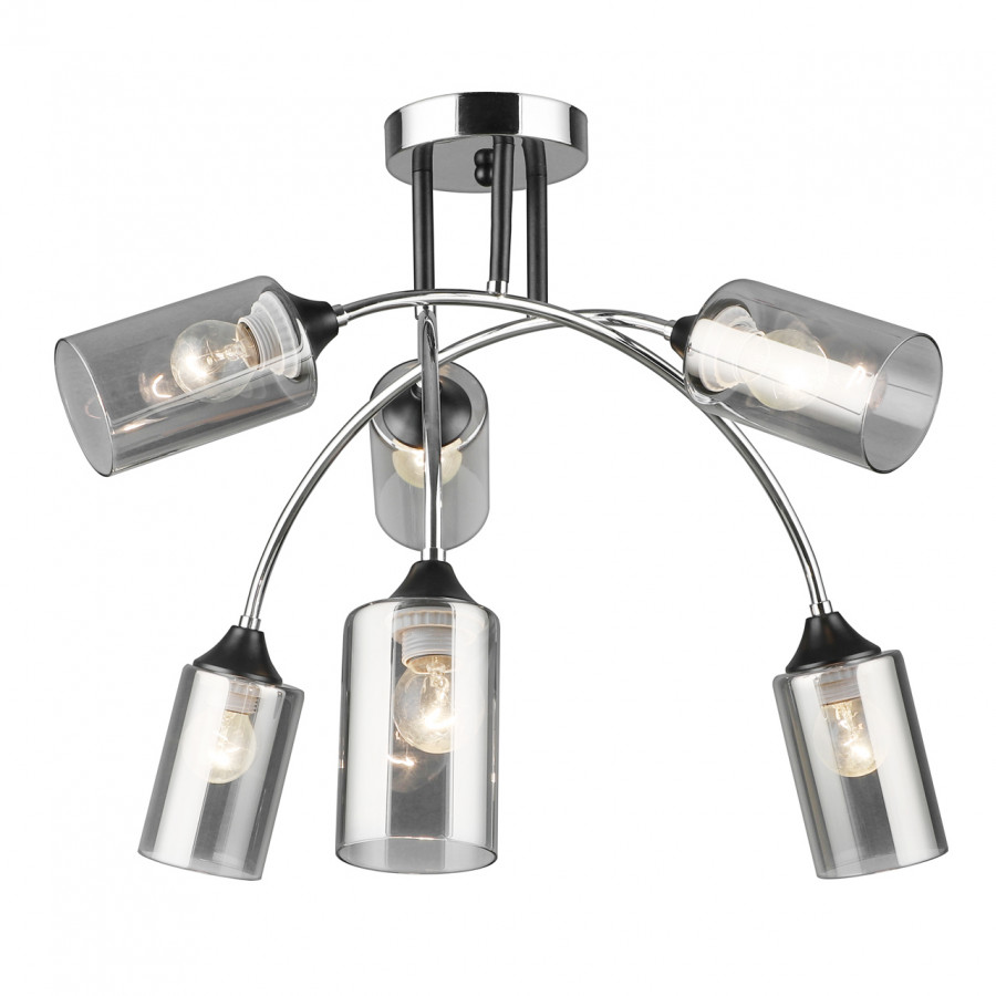 Люстра потолочная, 6*E27, черный+хром MD.2195-6-S-BK+CH IMEX