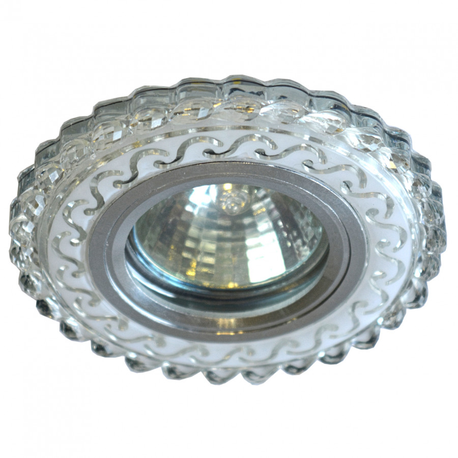Светильник MR16+LED 3W 4000K встраиваемый ПОЛИКРИСТАЛЛ, AL/CLEAR+WH IL.0027.1715 IMEX