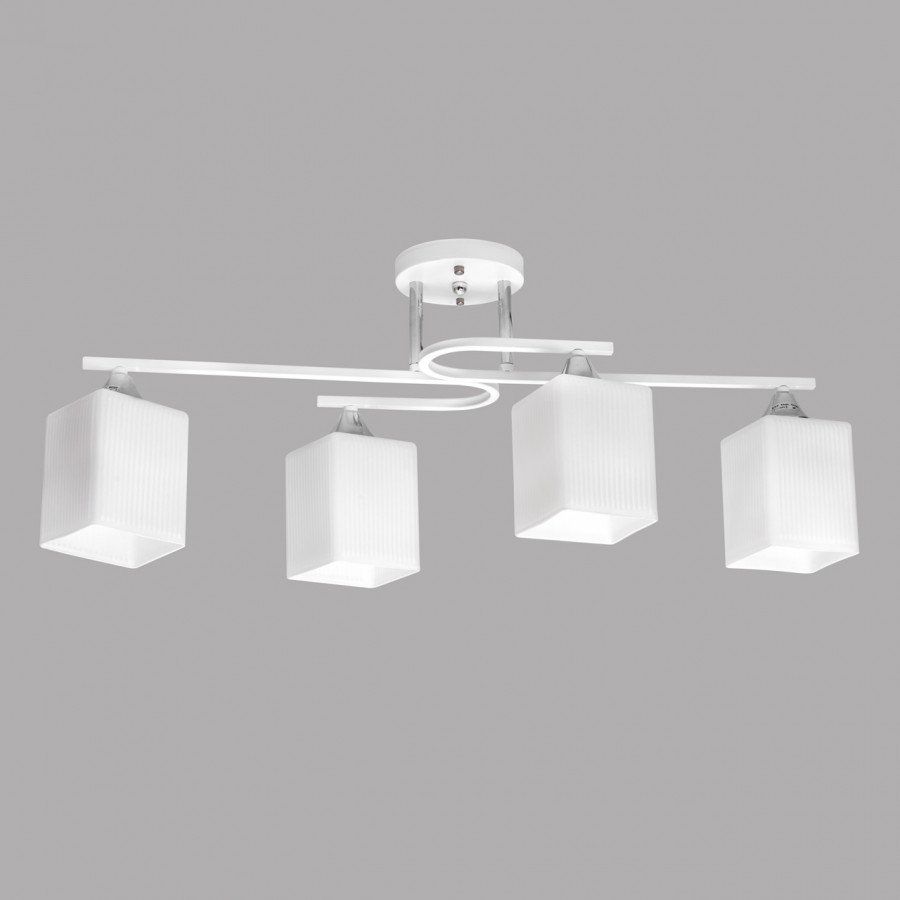 Люстра потолочная, 4*E27, белый+хром MD.6193-4-S-WH+CH IMEX