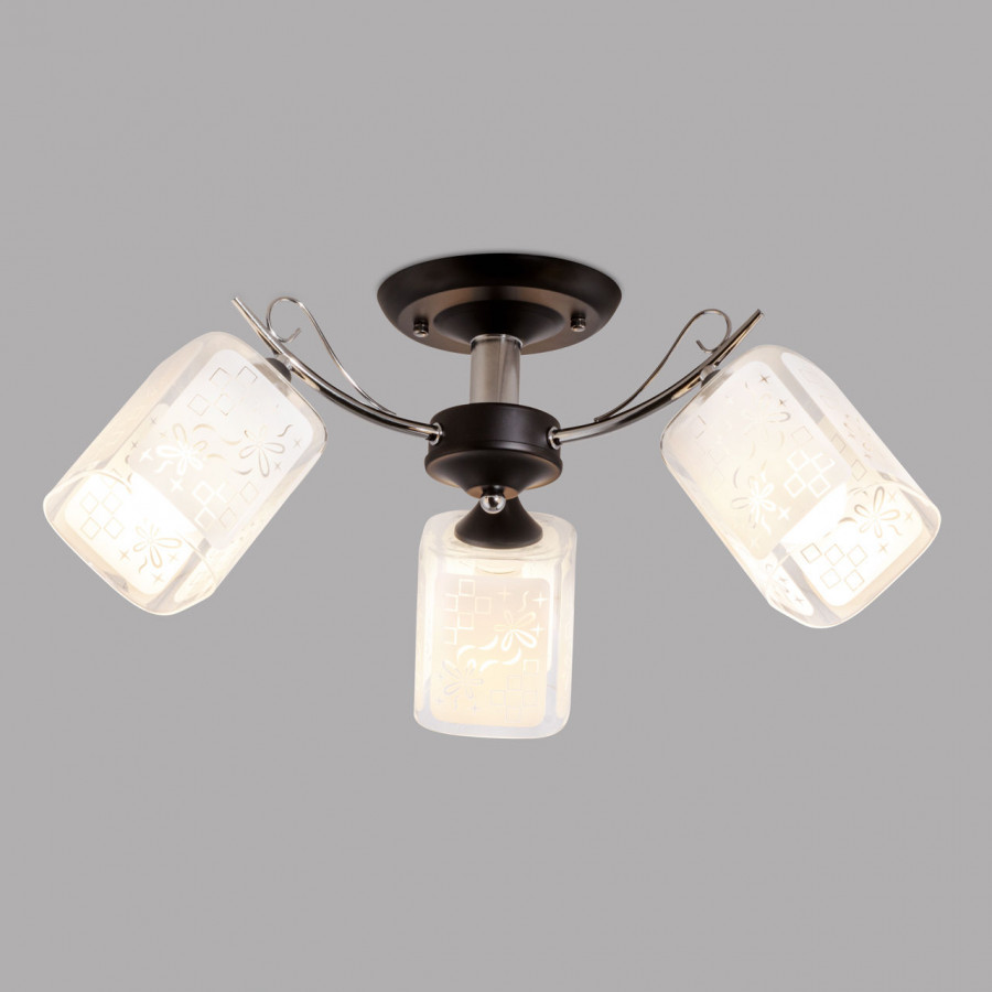 Люстра потолочная 3*60Вт E27 MD.1087-3-S BK+CH IMEX