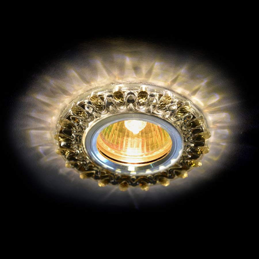 Светильник MR16 встраиваемый AL,CLEAR+AMBER LED 3Вт, "ПОЛИКРИСТАЛЛ" GU5.3, O 95mm, CP-4031 MR16 AL,CL+AMB IMEX