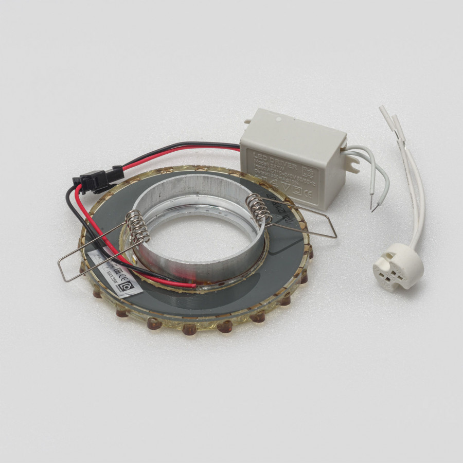 Светильник MR16 встраиваемый AL,CLEAR+AMBER LED 3Вт, "ПОЛИКРИСТАЛЛ" GU5.3, O 95mm, CP-4031 MR16 AL,CL+AMB IMEX