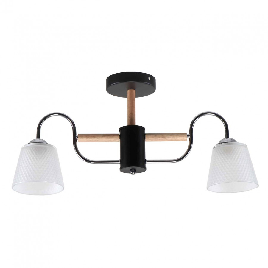 Люстра потолочная 2*60Вт Е27 MD.51941-2-S-BK+WOOD IMEX