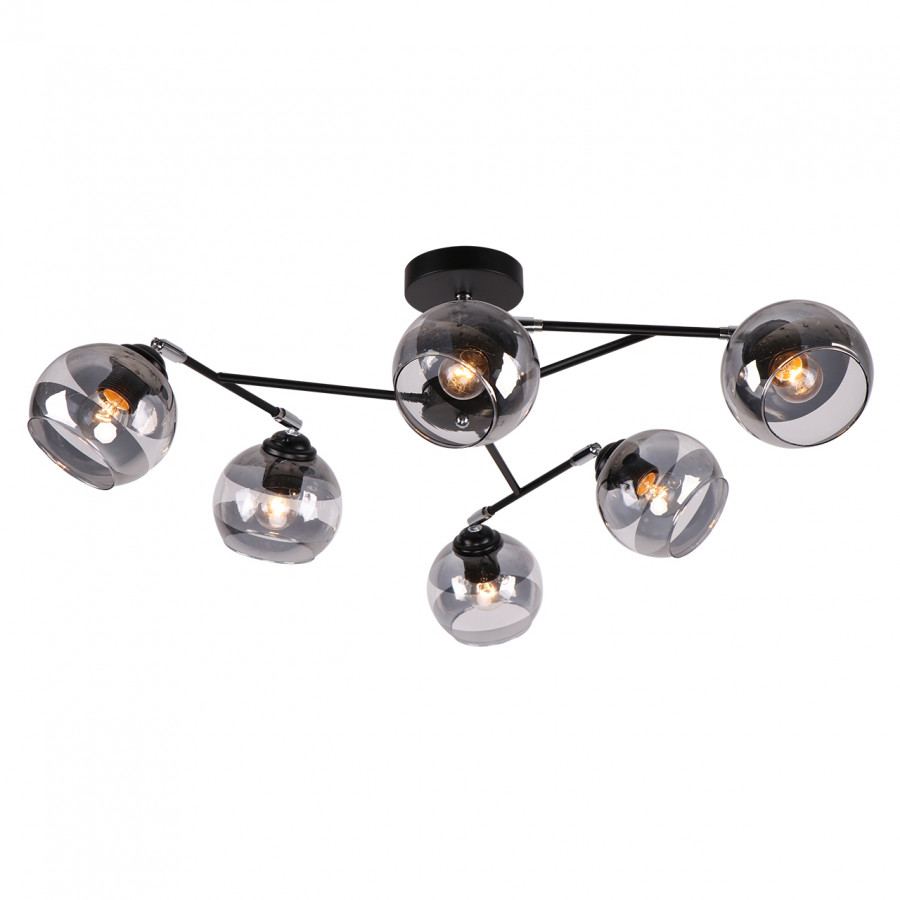 Люстра потолочная 6*60Вт E27 MD.9460-6-S BK+CH IMEX