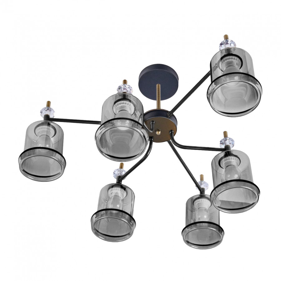 Люстра потолочная 6*60Вт E27 MD.4890-6-S COFFEE+FGD IMEX