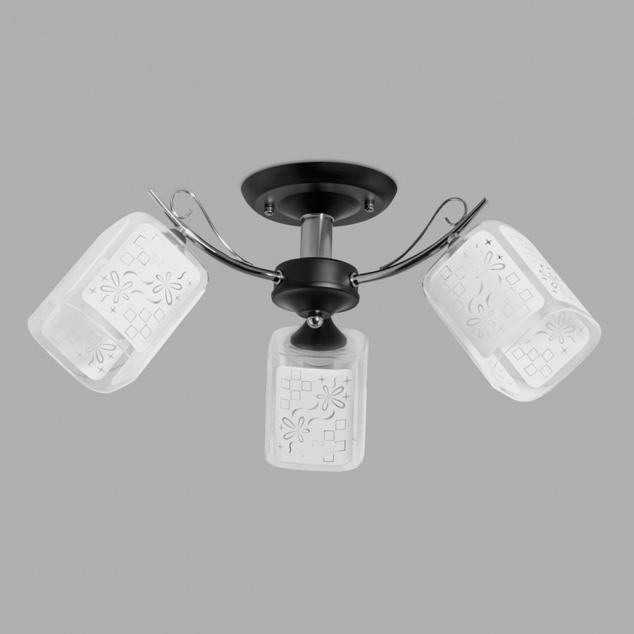 Люстра потолочная 3*60Вт E27 MD.1087-3-S BK+CH IMEX