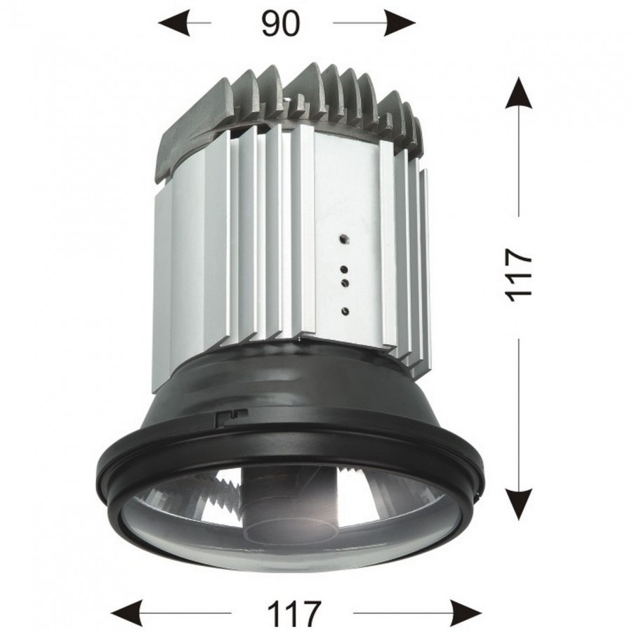 Светильник карданный G12, 1*150W встраиваемый 70° Extr IL.0006.0211 IMEX